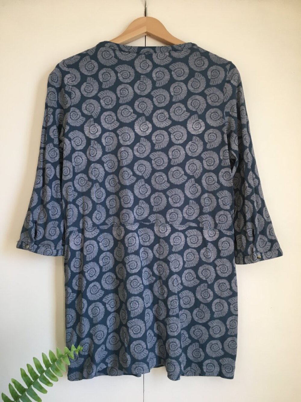 Ammonite Paleontologist Print Cotton Blue & White Tunic Dress/Top - EU42 - Picture 2 of 16